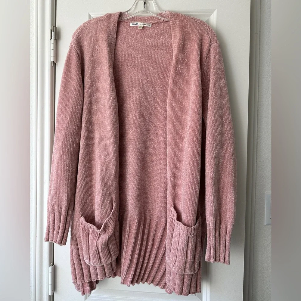 Seven7 Women's Blush Open-Front Chenille Cardigan - Picture 2 of 5